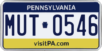 PA license plate MUT0546