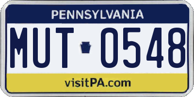 PA license plate MUT0548