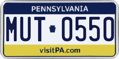 PA license plate MUT0550