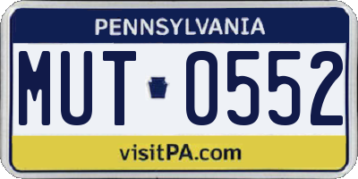 PA license plate MUT0552