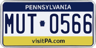 PA license plate MUT0566