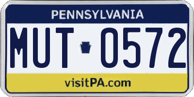 PA license plate MUT0572