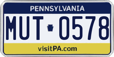 PA license plate MUT0578