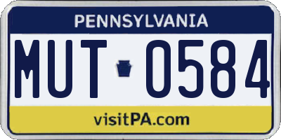 PA license plate MUT0584