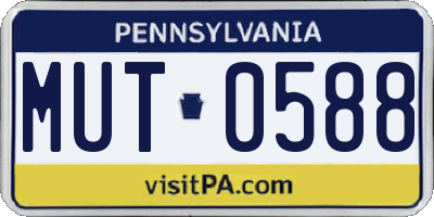 PA license plate MUT0588