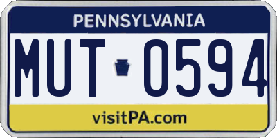PA license plate MUT0594