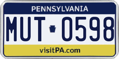 PA license plate MUT0598