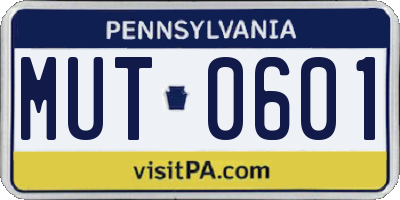 PA license plate MUT0601