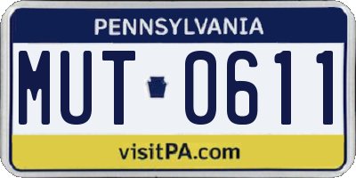 PA license plate MUT0611