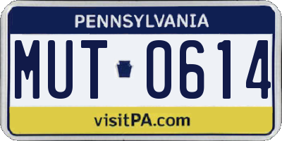 PA license plate MUT0614
