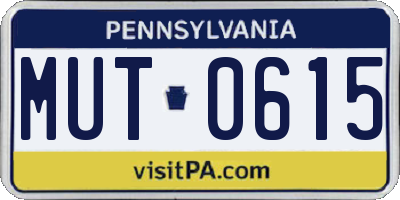 PA license plate MUT0615