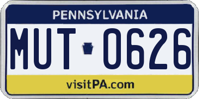 PA license plate MUT0626