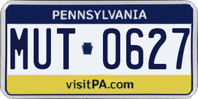 PA license plate MUT0627