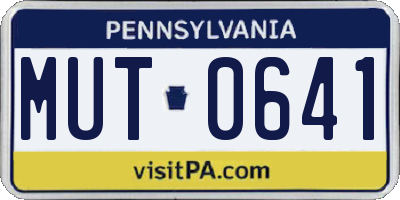 PA license plate MUT0641
