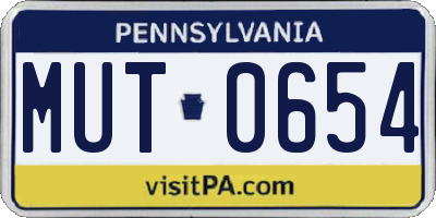 PA license plate MUT0654