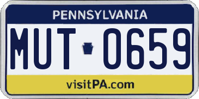 PA license plate MUT0659
