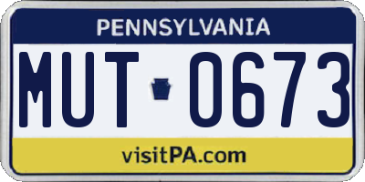 PA license plate MUT0673