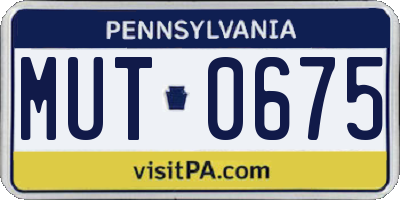 PA license plate MUT0675