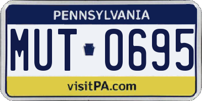PA license plate MUT0695