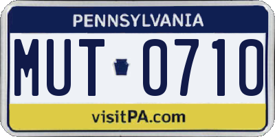 PA license plate MUT0710