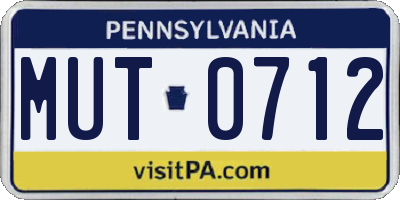 PA license plate MUT0712