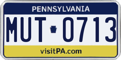 PA license plate MUT0713