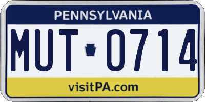PA license plate MUT0714