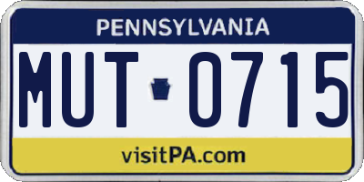 PA license plate MUT0715