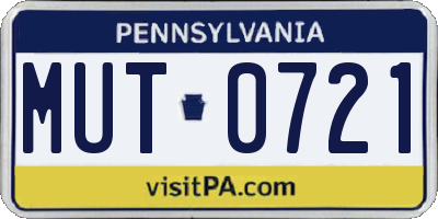 PA license plate MUT0721
