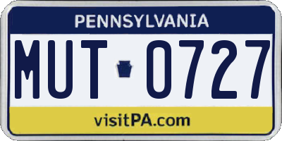 PA license plate MUT0727