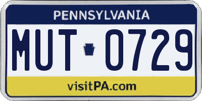 PA license plate MUT0729