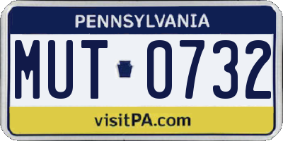 PA license plate MUT0732