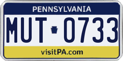 PA license plate MUT0733