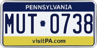 PA license plate MUT0738