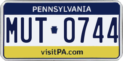 PA license plate MUT0744