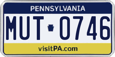 PA license plate MUT0746