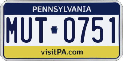 PA license plate MUT0751