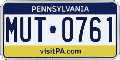 PA license plate MUT0761