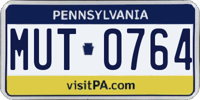 PA license plate MUT0764