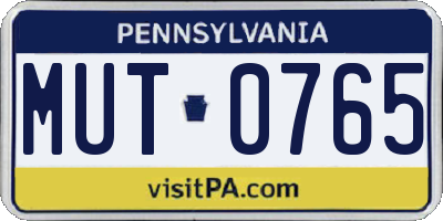 PA license plate MUT0765