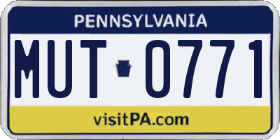 PA license plate MUT0771