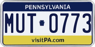 PA license plate MUT0773