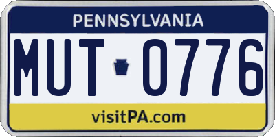 PA license plate MUT0776