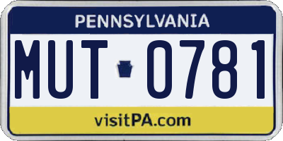 PA license plate MUT0781