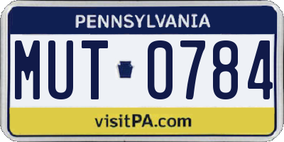 PA license plate MUT0784
