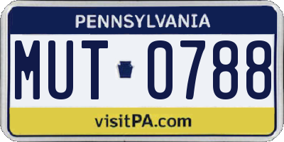 PA license plate MUT0788