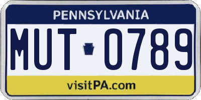 PA license plate MUT0789