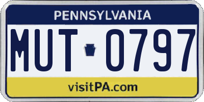 PA license plate MUT0797