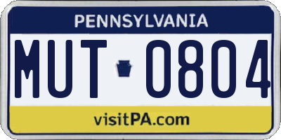PA license plate MUT0804