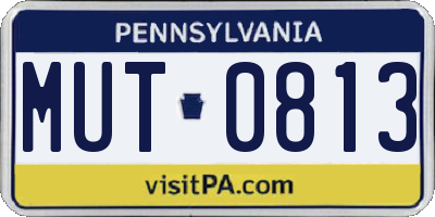 PA license plate MUT0813